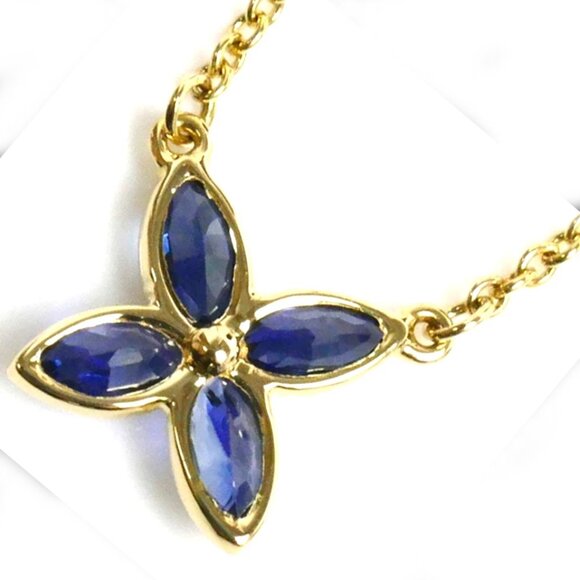 Tiffany & Co. Jewelry - Tiffany &amp; Co. Victoria Blue Sapphire Necklace 16&#034; 18K Yellow Gold Auth